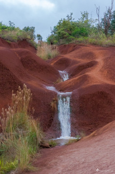 Red dirt sand waterfall